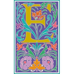 Vibrant Floral Letter E