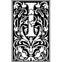 Elegant Floral Monogram Letter I