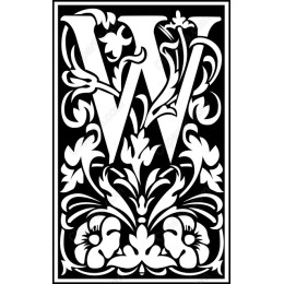 Floral Monogram - Letter W