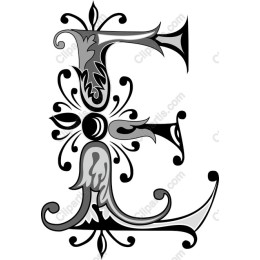 Ornate Black & White E