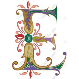 Ornate Letter E Decorative