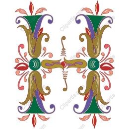 Ornate Floral Initial H