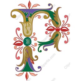Floral Ornamental Letter F