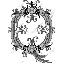 Ornate Decorative Frame in Black and White