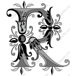 Ornate Floral Letter R