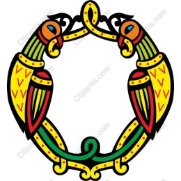 Vibrant Circular Bird Motif