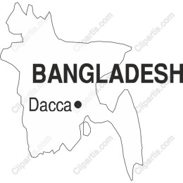 Minimalist Map of Bangladesh - Dhaka Highlighted