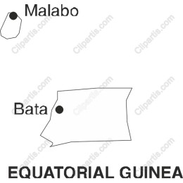 Equatorial Guinea Map - Malabo and Bata