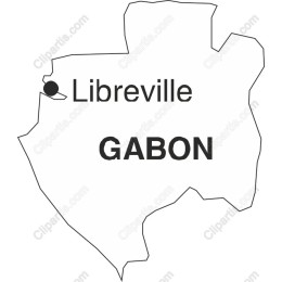 Gabon Outline Map with Libreville Label