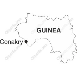 Guinea Map Outline - Conakry Highlight