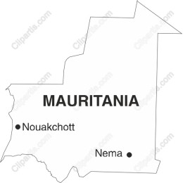 Mauritania Map with City Markers
