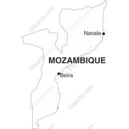 Mozambique Map with Key Locations