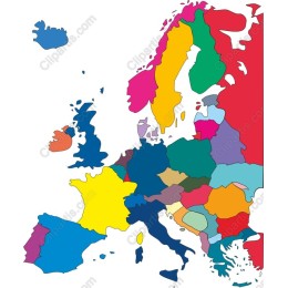 Colorful Map of Europe