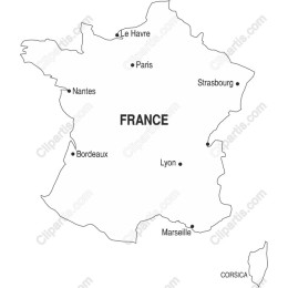 Elegant Map of France