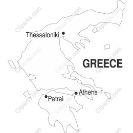 Greece Outline Map Drawing