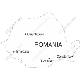 Romania Outline Map