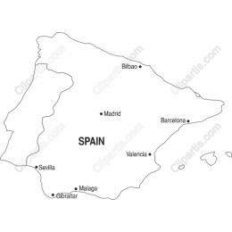 Minimalist Map of Spain with Major Cities
