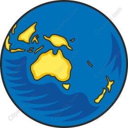 Stylized Globe Illustrating Australia and Pacific Islands