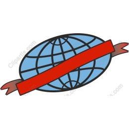 Stylized Globe with Ribbon