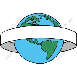 Globe with Blank Ribbon