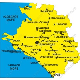 Krasnodar Region Map - Bright & Detailed /