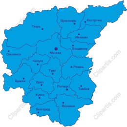 Central Russia Map - Editable