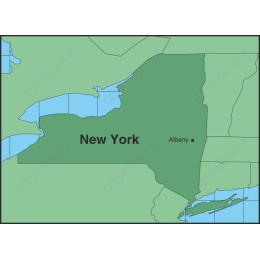 New York State Map with Albany Highlight