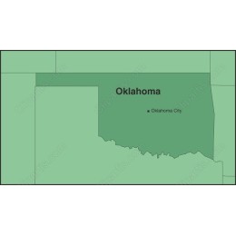 Oklahoma Map - State Outline with City Reference