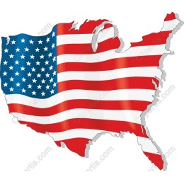 USA Flag Map