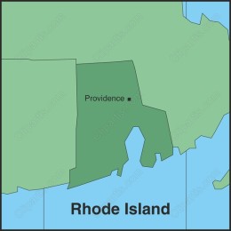 Rhode Island Map with Providence Highlight