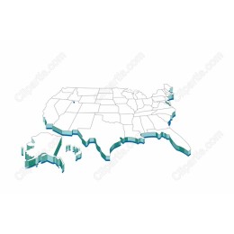 Premium 3D Map of the United States