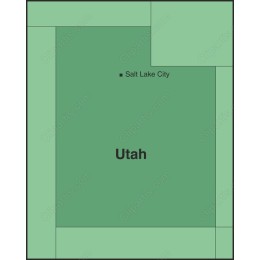 Minimalist Utah Map with Salt Lake City Label