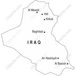 Iraq Map - Outline