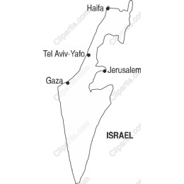 Minimalist Israel Outline Map