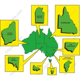 Vibrant Australian States Map