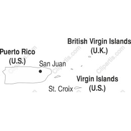 Puerto Rico & Virgin Islands Geographical Map