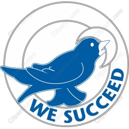 WE SUCCEED Inspirational Blue Bird