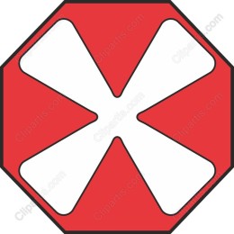 Red Octagonal Sign with White Cross
