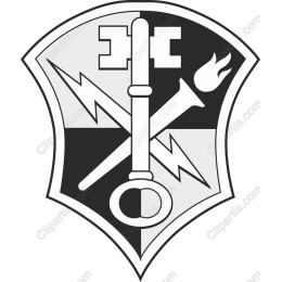 Emblem Shield with Key and Lightning