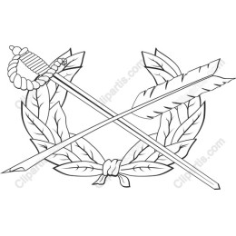 Crossed Leaves Quill and Sword