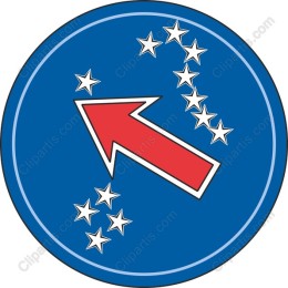 Dynamic Red Arrow with Stars