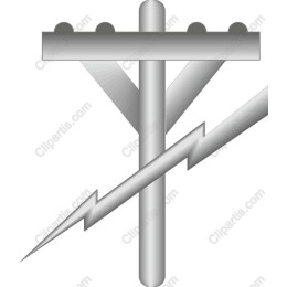 Electric Pole with Lightning Bolt