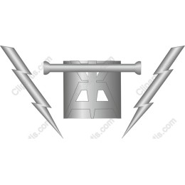 Silver Shield with Lightning Bolts