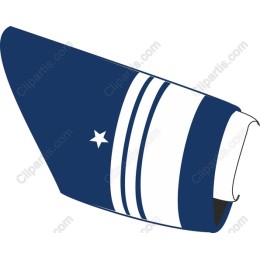 Navy Blue Sleeve with Stripes and Star Accent