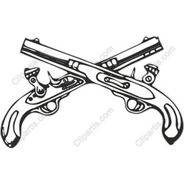 Vintage Crossed Pistols