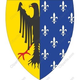 Heraldic Black Eagle and Fleur-de-Lis