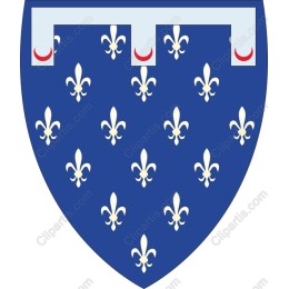Royal Blue Fleur-de-Lis Coat of Arms