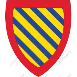 Heraldic Shield - Yellow and Blue Stripe Emblem
