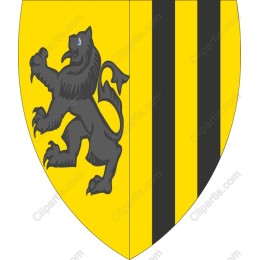 Heraldic Lion Rampant Shield