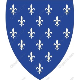 Elegant Fleurs-de-Lis Heraldic Shield